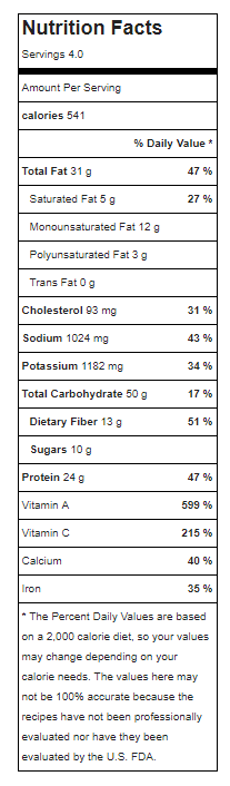 Soyrizo Hash Nutrition